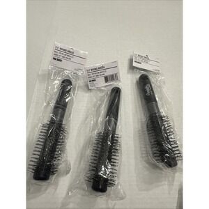 3 New Marianna Confetti 1.5" Round Brushes Ball Point Nylon Bristles Black